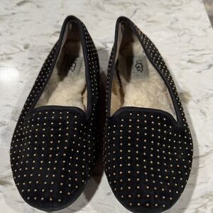 UGG Black and Gold Studded Women's Flats